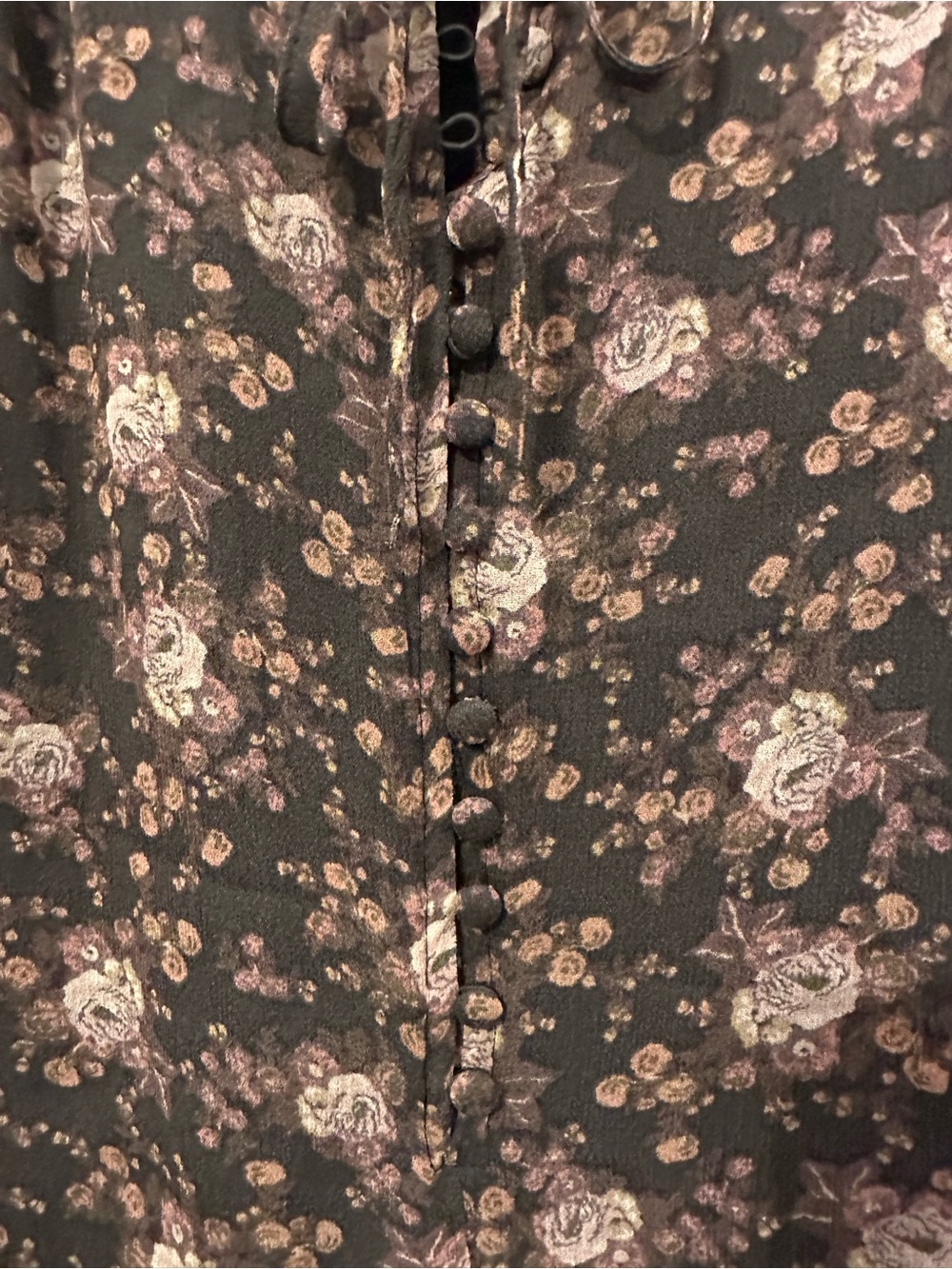 Lucky Brand Brown Floral Long Sleeve Peasant Dress - Picture 5 of 6